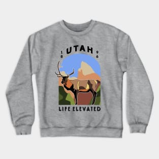 Life Elevated Utah T-Shirt with Rocky Mountain Elk and Zion National Park Crewneck Sweatshirt